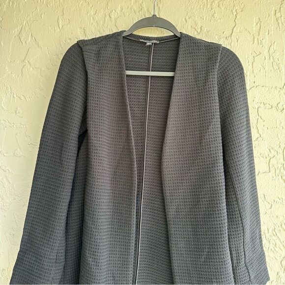 EILEEN FISHER Sweater Cardigan Women XS Waffle Open Front Minimalist - Picture 2 of 8